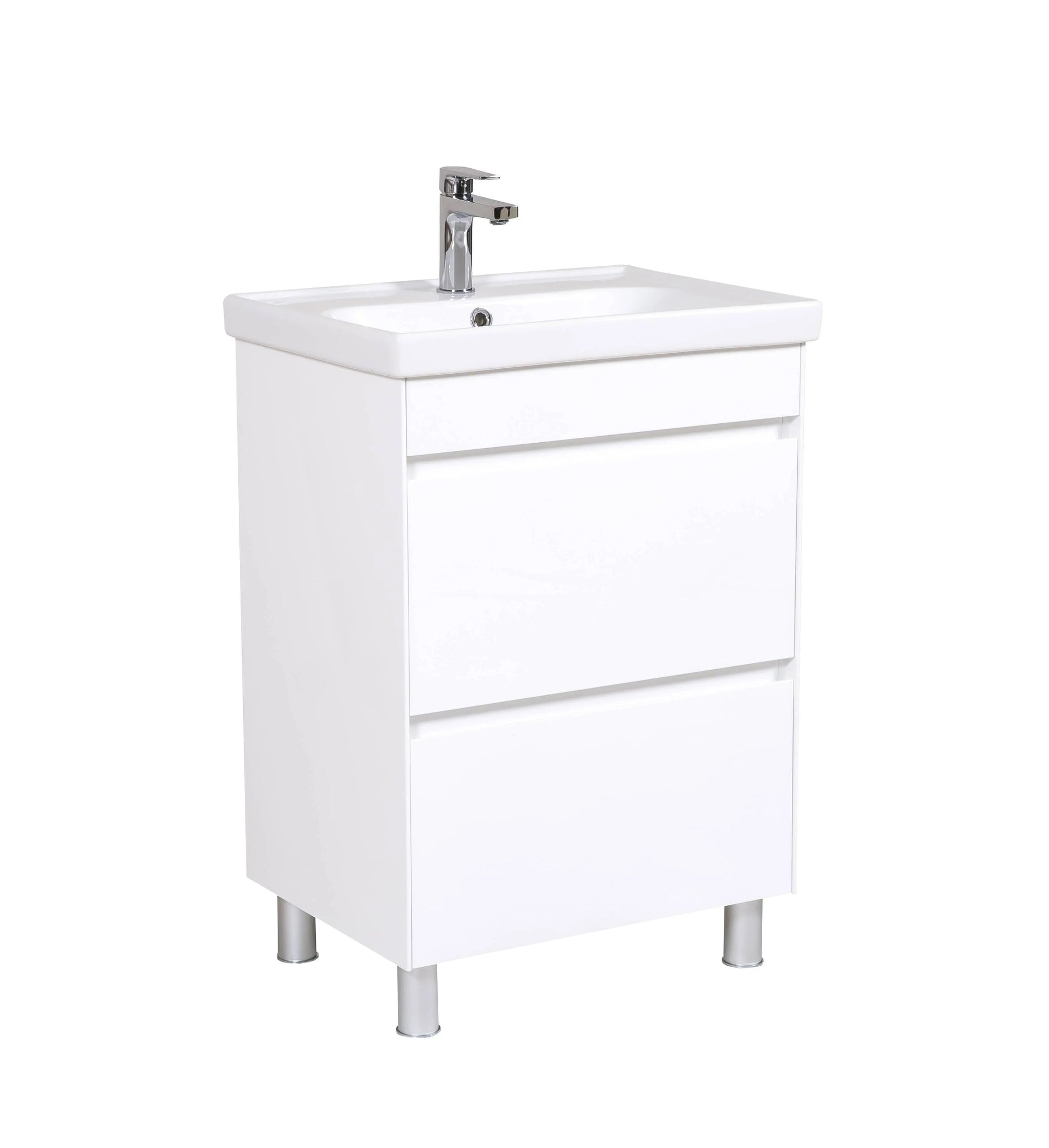 Mobilier de baie pe pardoseală Valencia Alb Aqua Rodos