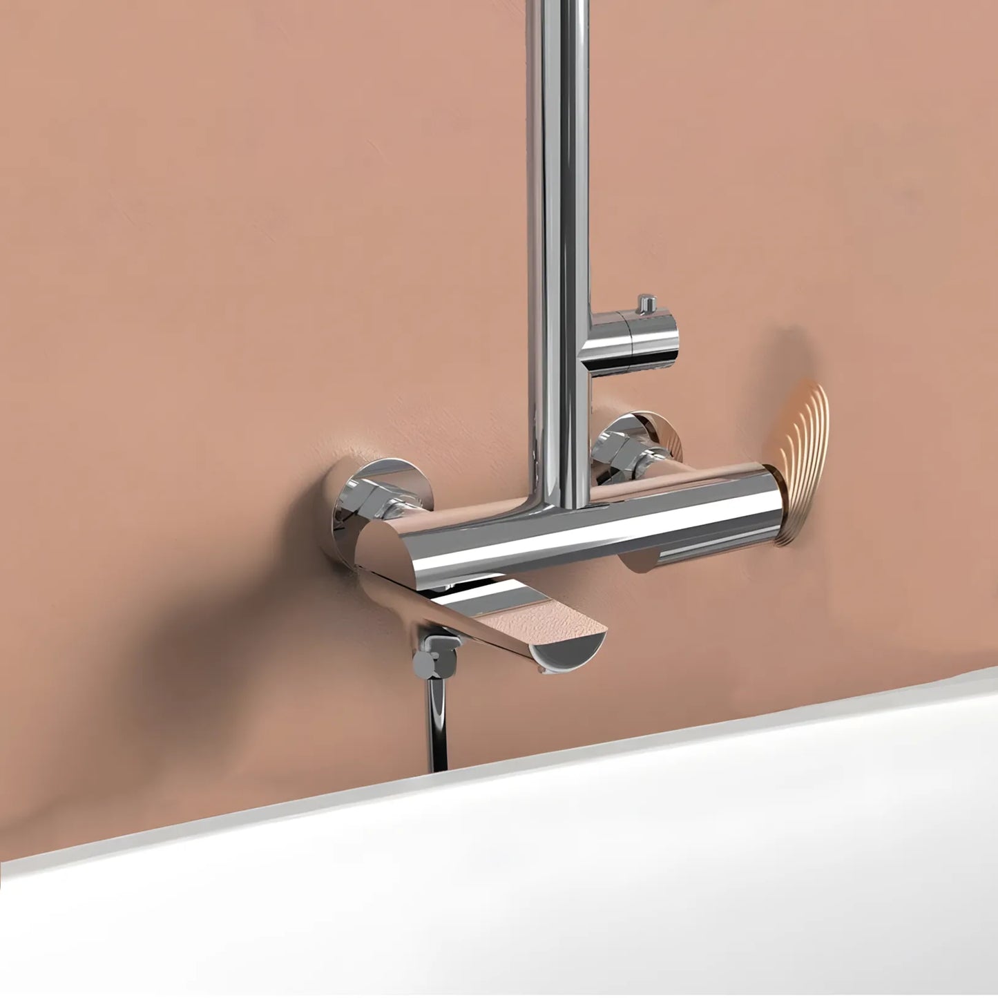 RoseGold Trio Exposed – Aufputz-Duschset mit 3-Wege-Umschalter