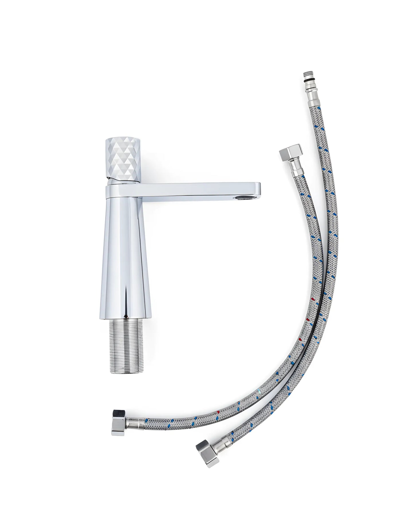 Waschbeckenarmatur Chrom glänzend – facettierte Details, modernes Design