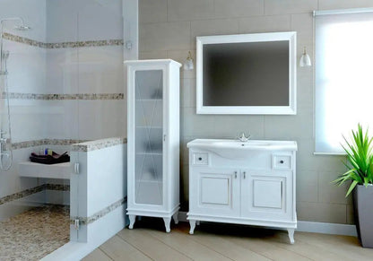 Mobilier de baie pe pardoseală Beatrice alb+crom Aqua Rodos