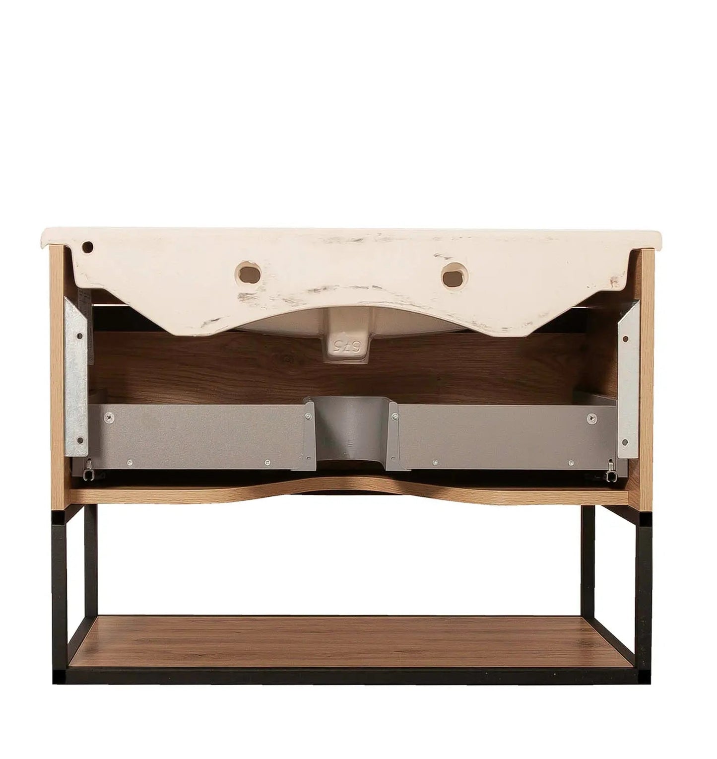 Mobilier de baie suspendat Loft Iron Seville, cu blat Aqua Rodos