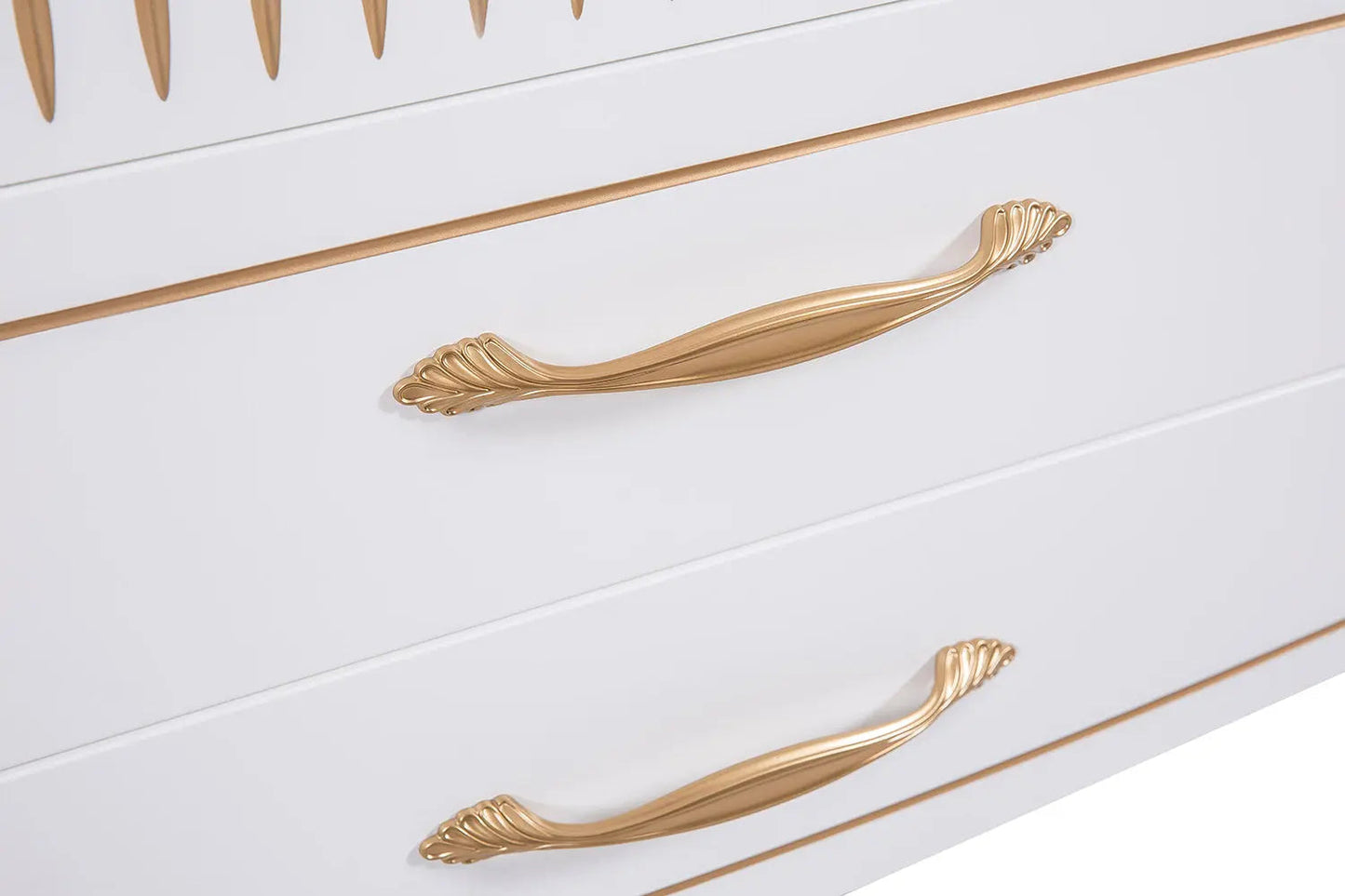 Mobilier de baie pe pardoseală Royal, Alb+auriu Aqua Rodos