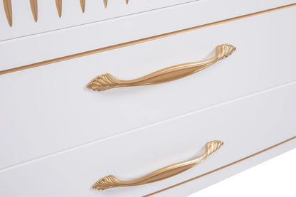 Mobilier de baie pe pardoseală Royal, Alb+auriu Aqua Rodos
