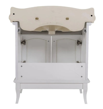 Mobilier de baie pe pardoseală Mikella, Alb+Crom Aqua Rodos