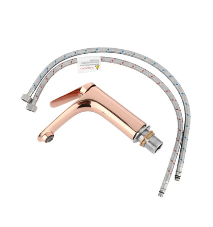 Baterie lavoar modernă Rose Gold – design elegant din alamă solidă