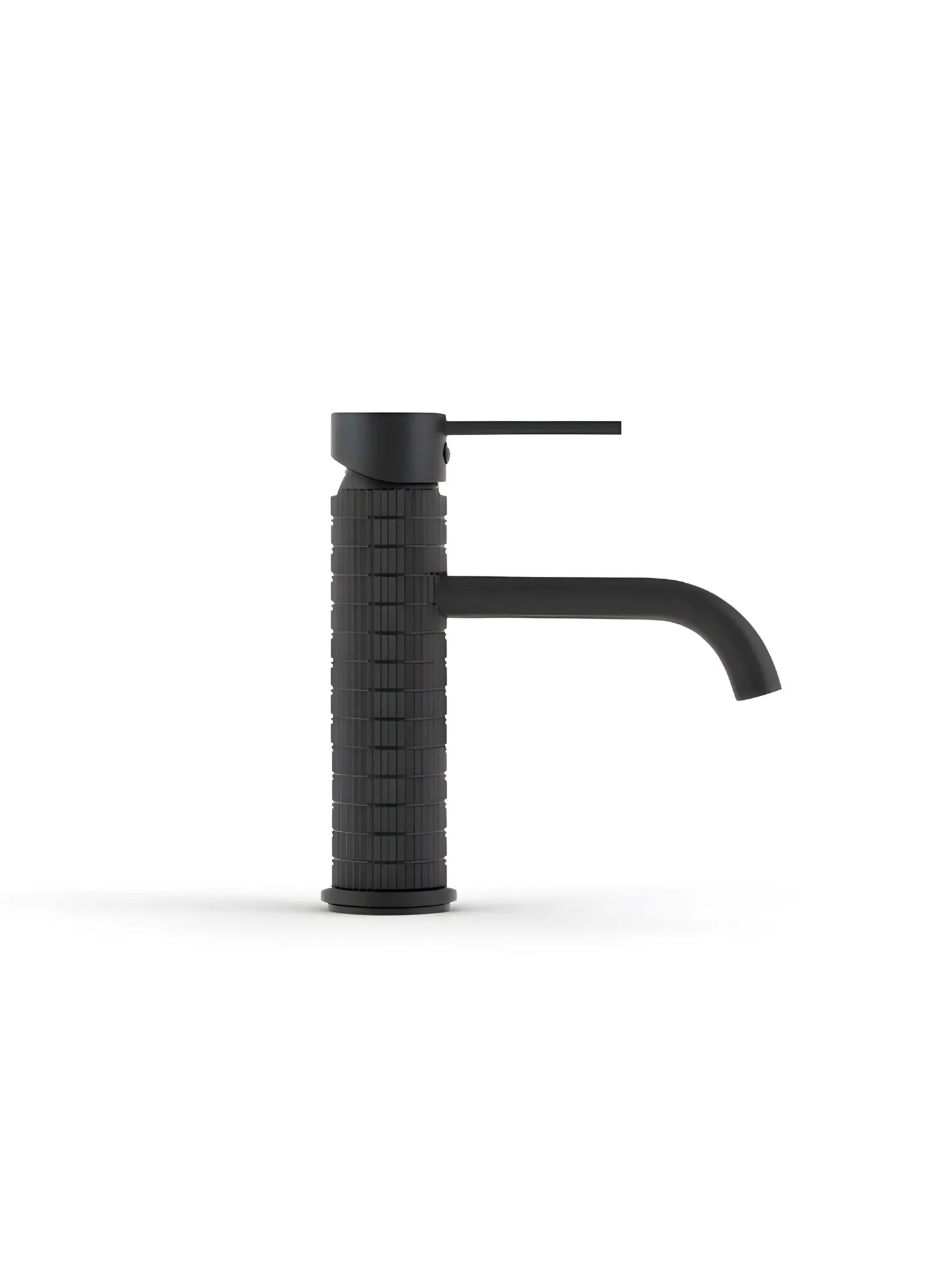 Waschbeckenarmatur Schwarz Matt – gerillte Struktur, modernes Design