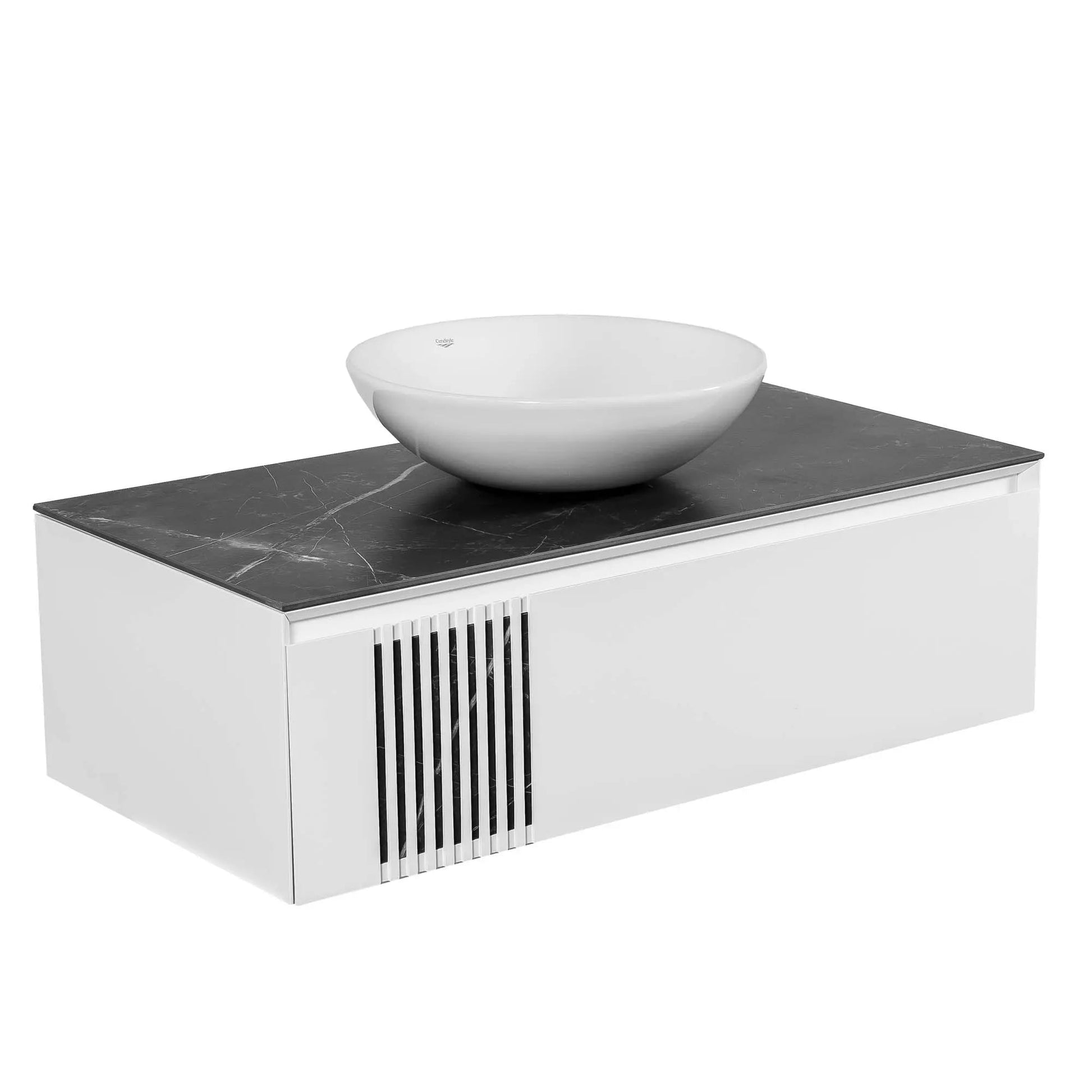 Mobilier de baie suspendat Manhattan (Zero), Alb Aqua Rodos