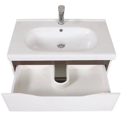 Mobilier de baie suspendat Venice, Alb+Wenge (City) Aqua Rodos