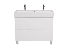 Mobilier de baie pe pardoseală Venice, Alb pentru 2 baterii Aqua Rodos