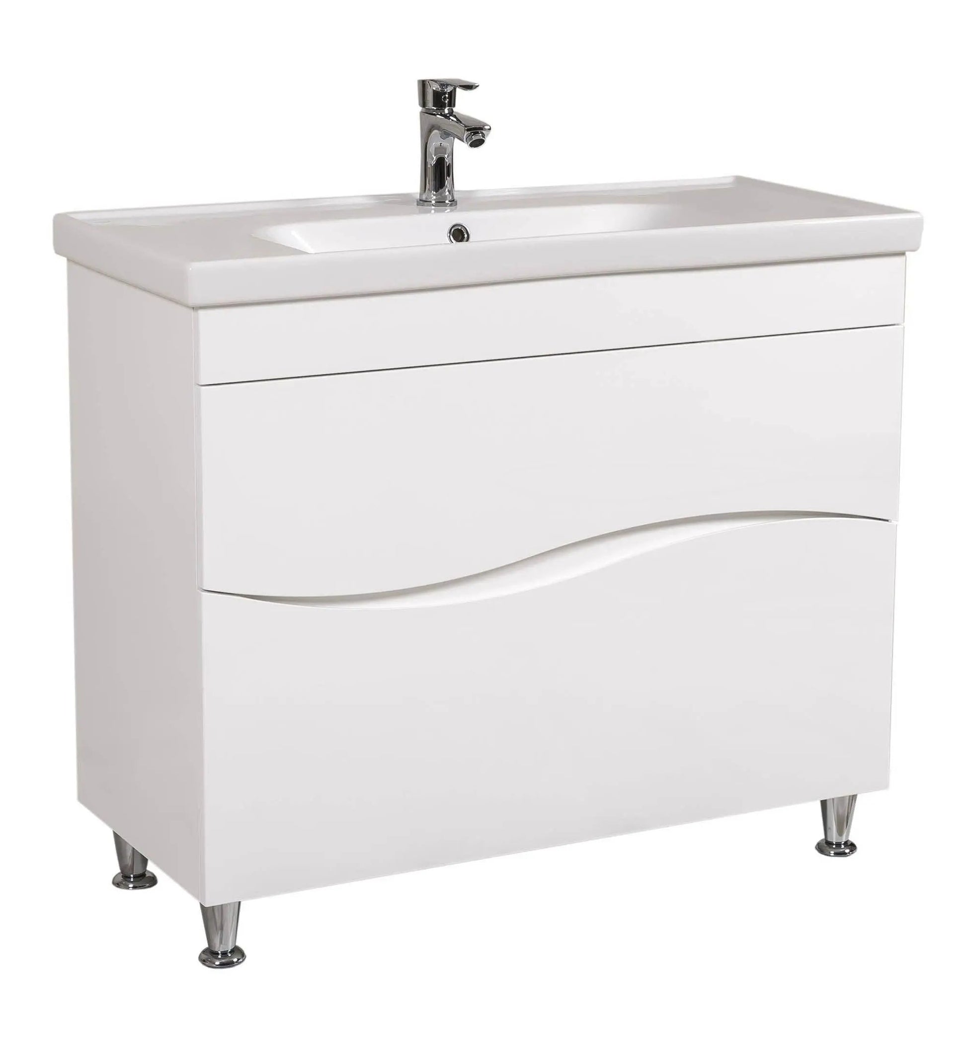Mobilier de baie pe pardoseala Alfa alb Aqua Rodos