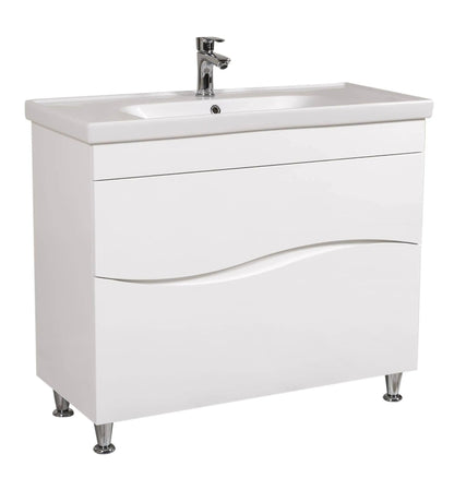 Mobilier de baie pe pardoseala Alfa alb Aqua Rodos