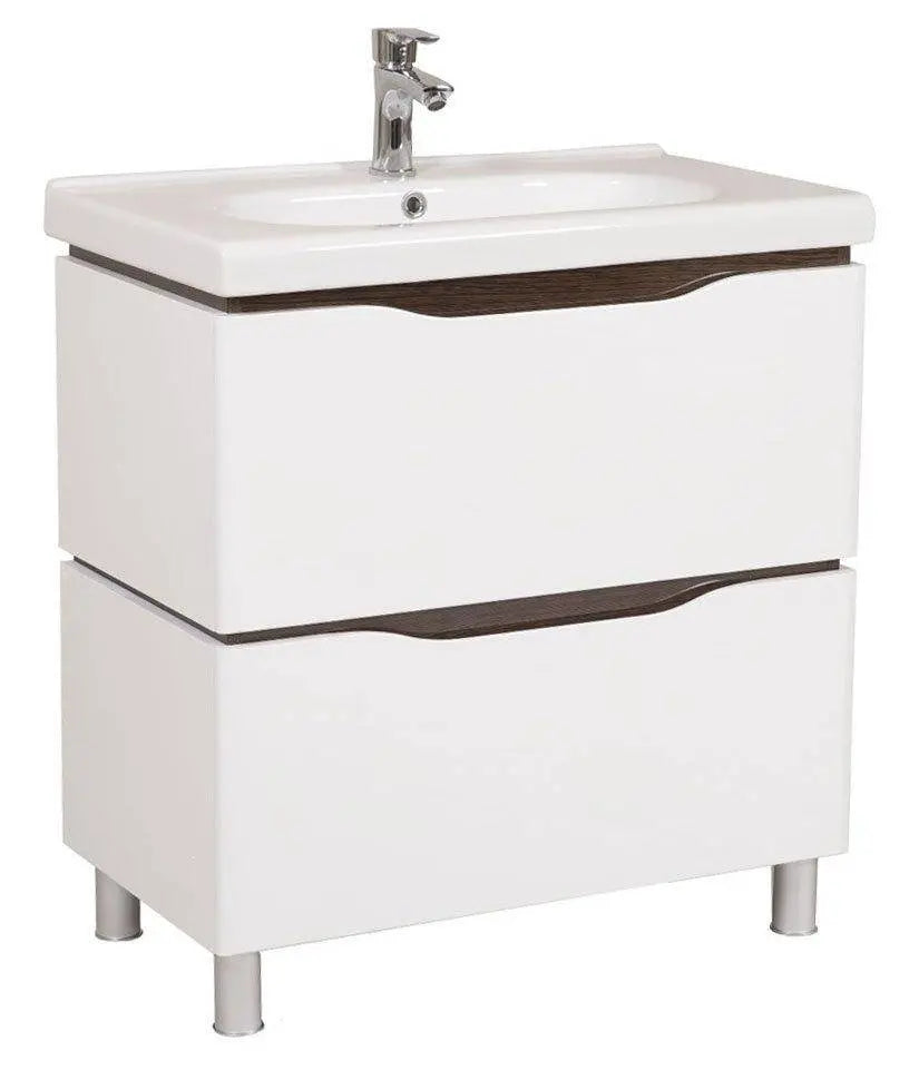 Mobilier de baie pe pardoseală Venice, Alb+Wenge (City) Aqua Rodos