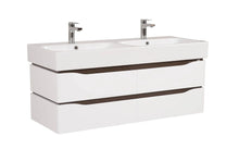 Mobilier de baie  suspendat  Venice , Alb+Wenge (Pinto 2 baterii) Aqua Rodos