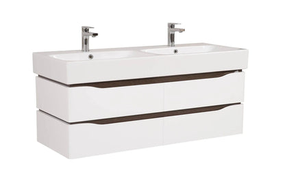 Mobilier de baie  suspendat  Venice , Alb+Wenge (Pinto 2 baterii) Aqua Rodos