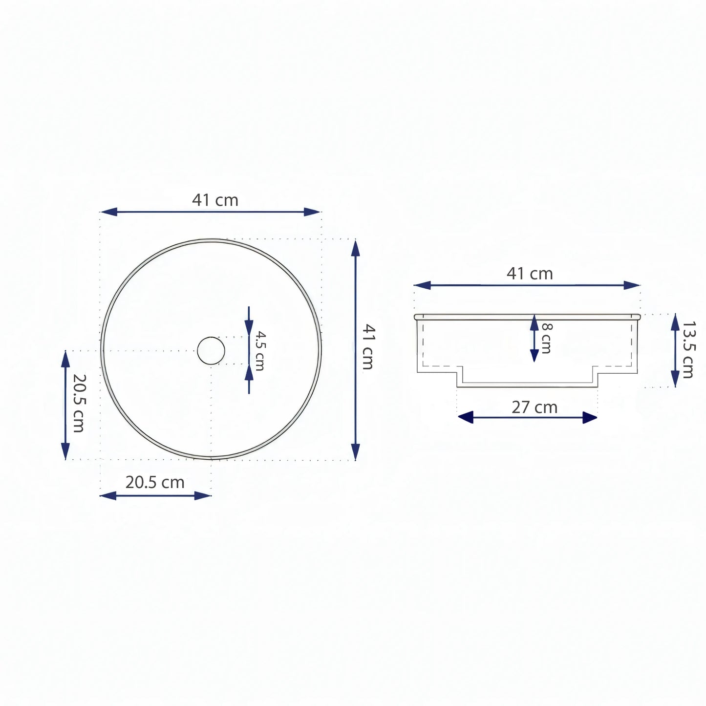 Rundes Keramikwaschbecken – marmoriertes Design (A746-P818M)