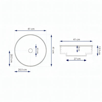 Rundes Keramikwaschbecken – marmoriertes Design (A746-P818M)