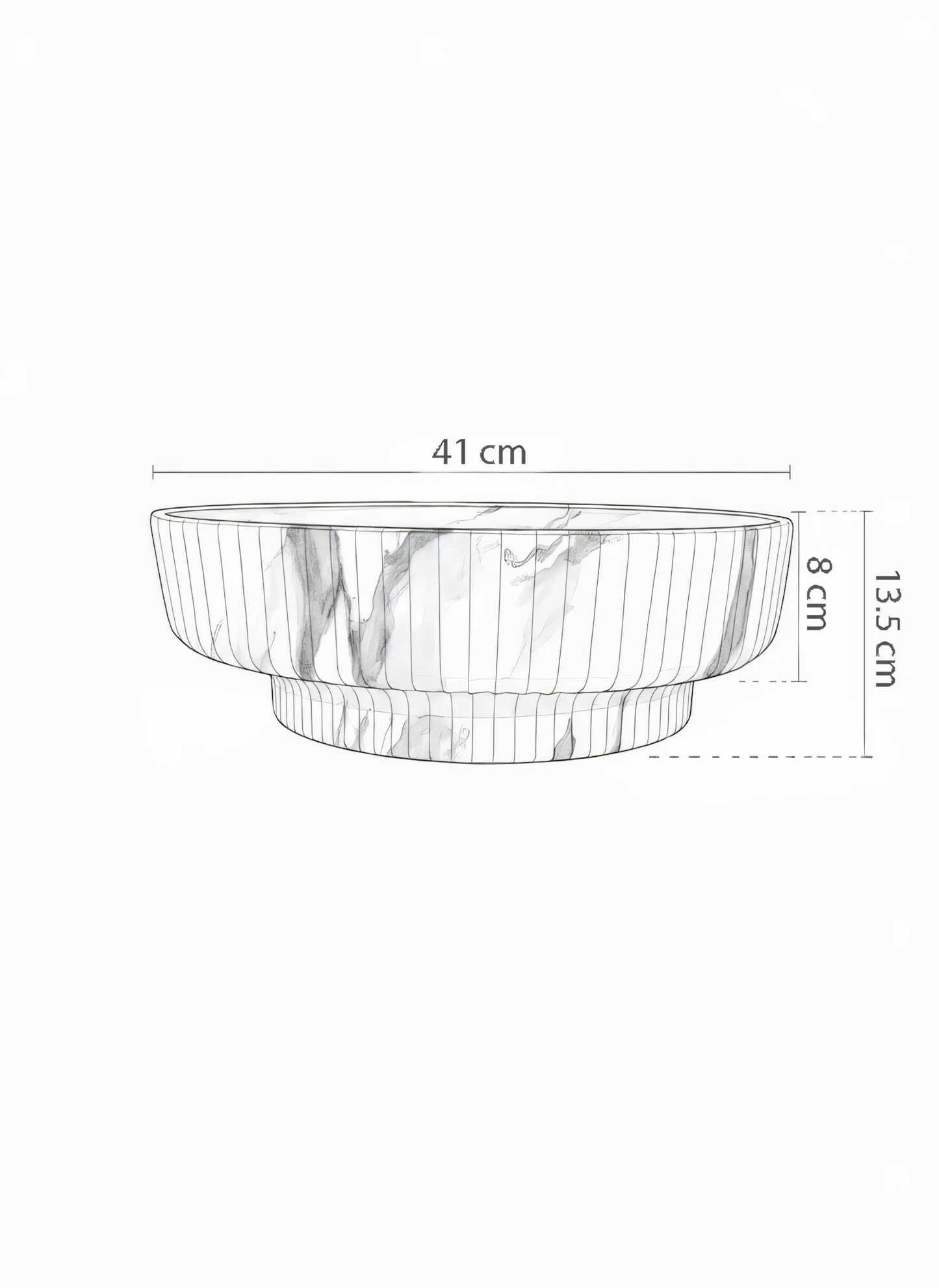 Rundes Keramikwaschbecken – marmoriertes Design (A746-P818M)