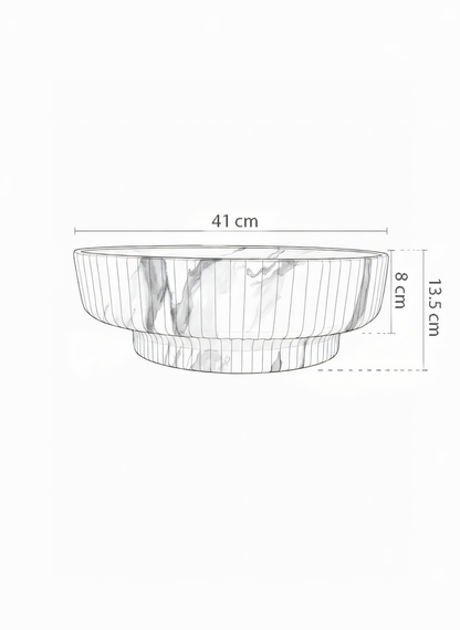 Rundes Keramikwaschbecken – marmoriertes Design (A746-P818M)