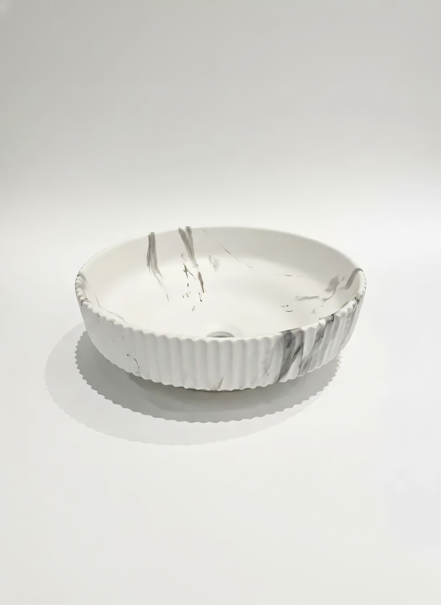 Rundes Keramikwaschbecken – marmoriertes Design (A746-P818M)