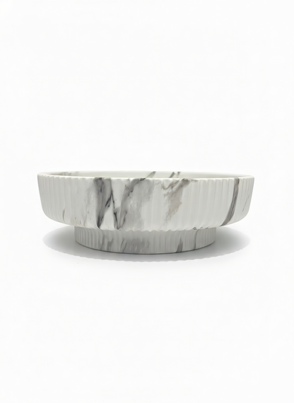 Rundes Keramikwaschbecken – marmoriertes Design (A746-P818M)