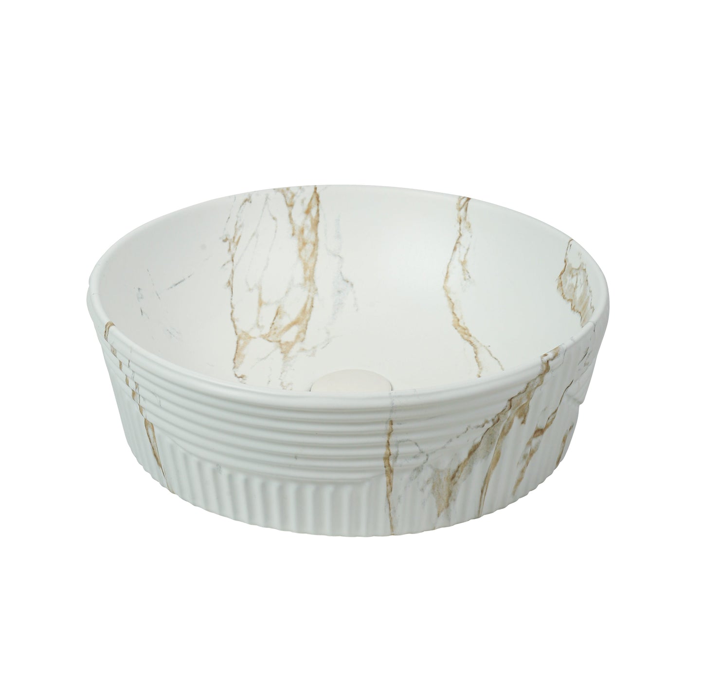 Rundes Keramikwaschbecken A747-P841M – marmoriertes Design