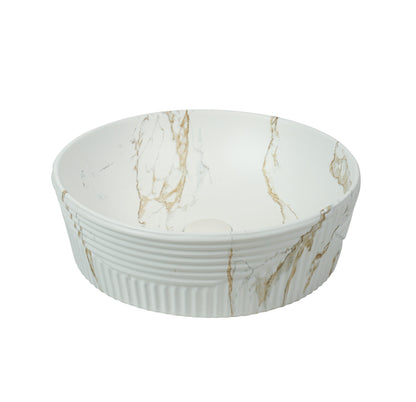 Rundes Keramikwaschbecken A747-P841M – marmoriertes Design