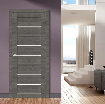 Ușă de interior Deco 10 cu toc fix, Ash line Omis