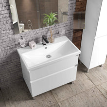Mobilier de baie pe pardoseala Elite, Alb Mat Aqua Rodos
