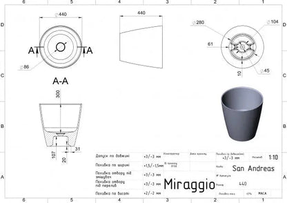 Aufsatzwaschbecken San Andreas – Miraggio