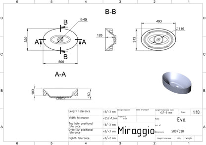 Aufsatzwaschtisch Evora – Miraggio