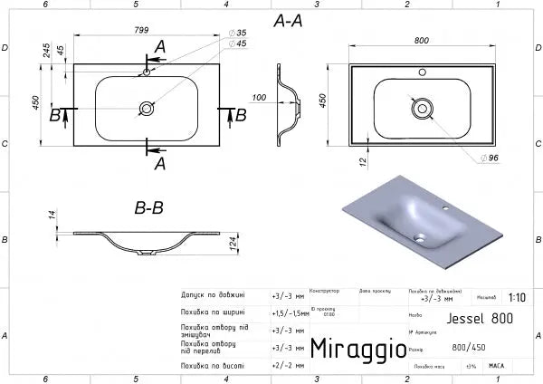 Aufsatzwaschtisch Jessel 800 – Miraggio