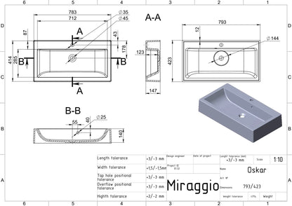 Aufsatzwaschbecken Oskar – Miraggio