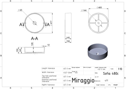 Aufsatzwaschbecken Sofia – Miraggio