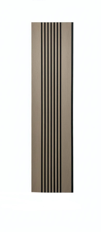 Dekoratives Lamellenpaneel Vertical Line S1DV-01 – dunkler Nussbaum mit schwarzen Akzenten