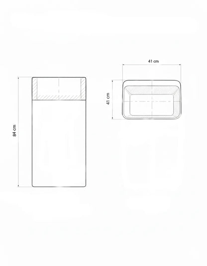 Freistehendes Keramik-Waschbecken H15-CUG01-M – quadratisches Marmordesign