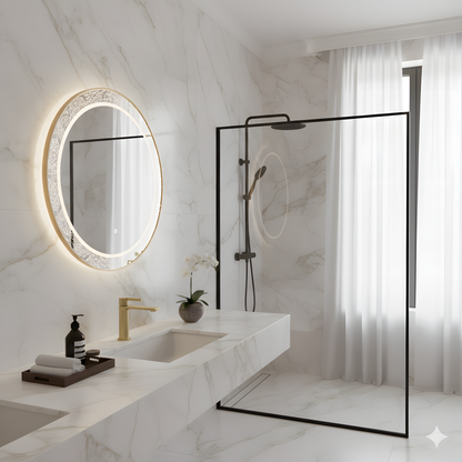 Waschbeckenarmatur aus Messing – vertikales Design in Gold
