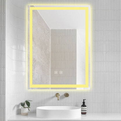 LED Badezimmerspiegel 60x80 cm Rechteckig – 3 Lichtfarben, Anti-Beschlag & Touch