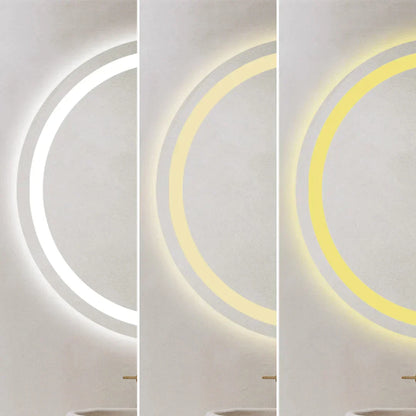 Runder LED-Badezimmerspiegel H105 mit 3 Lichtfarben, Anti-Beschlag und Touch-Steuerung