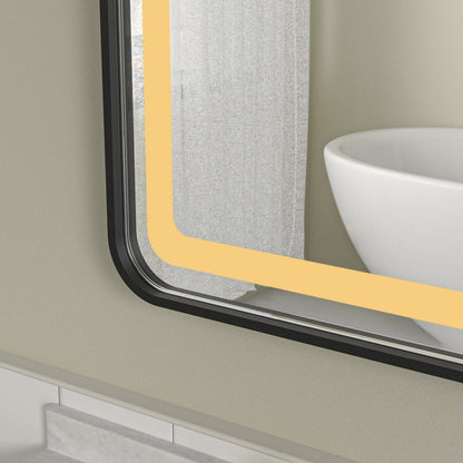LED Badezimmerspiegel H11 mit schwarzem Rahmen