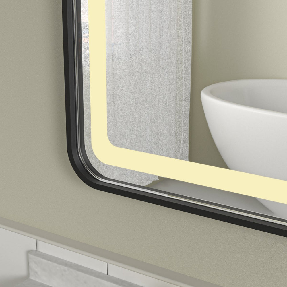LED Badezimmerspiegel H11 mit schwarzem Rahmen