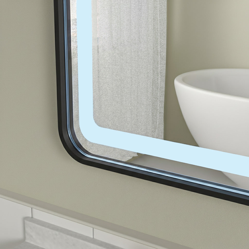 LED Badezimmerspiegel H11 mit schwarzem Rahmen