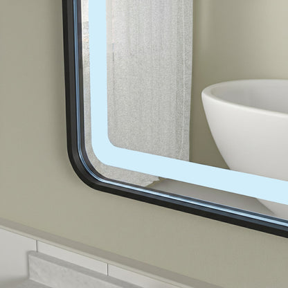 LED Badezimmerspiegel H11 mit schwarzem Rahmen