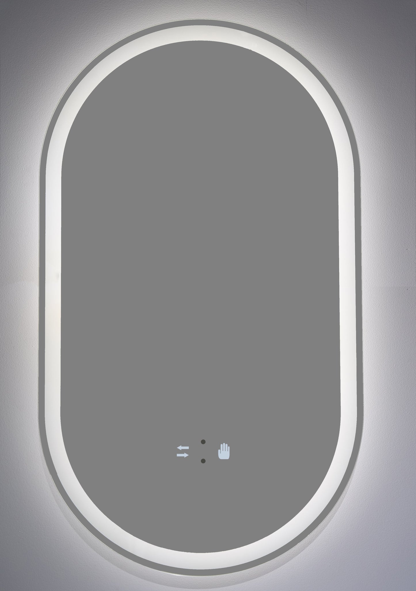 Badezimmerspiegel LED H120 oval mit 3 Lichtfarben, IR-Sensor und Anti-Beschlag