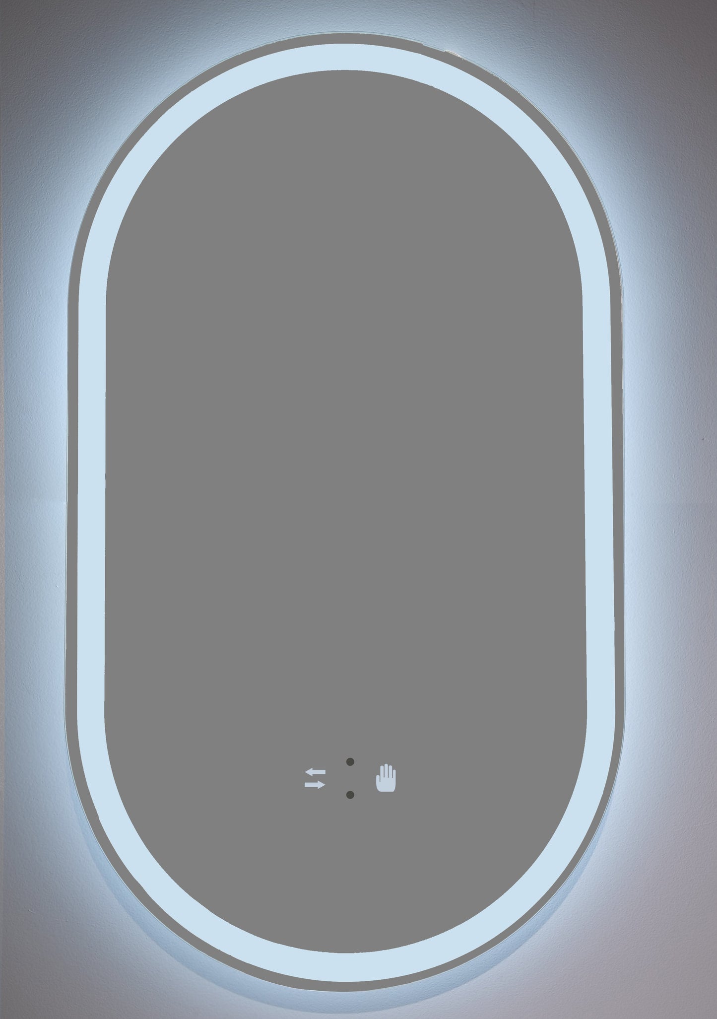 Badezimmerspiegel LED H120 oval mit 3 Lichtfarben, IR-Sensor und Anti-Beschlag