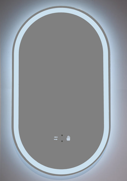 Badezimmerspiegel LED H120 oval mit 3 Lichtfarben, IR-Sensor und Anti-Beschlag