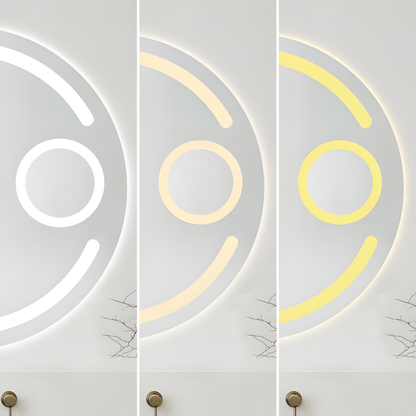Runder LED-Badezimmerspiegel H13 mit 3 Lichtfarben, Anti-Beschlag, Touch-Steuerung und integriertem Kosmetikspiegel