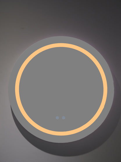 Runder LED-Badezimmerspiegel H-2011 mit 3 Lichtfarben, Anti-Beschlag und Touch-Control