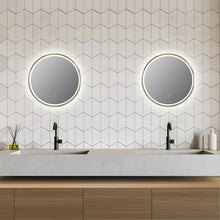 LED-Badezimmerspiegel H-2083 mit goldenem Aluminiumrahmen und Touch-Sensor