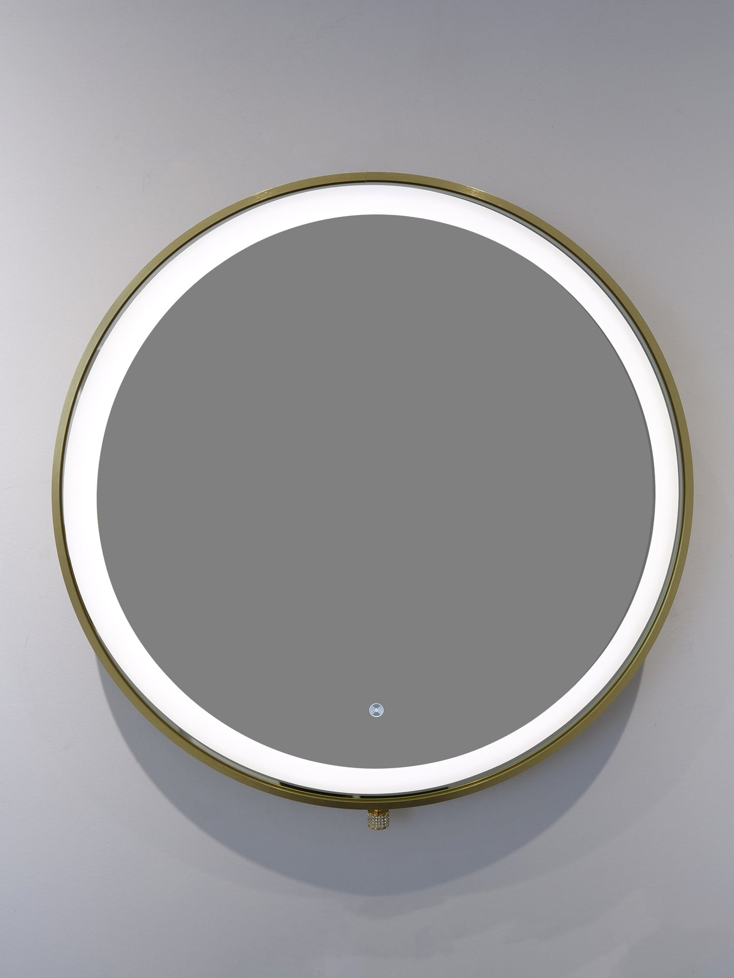 LED-Badezimmerspiegel H-2083 mit goldenem Aluminiumrahmen und Touch-Sensor