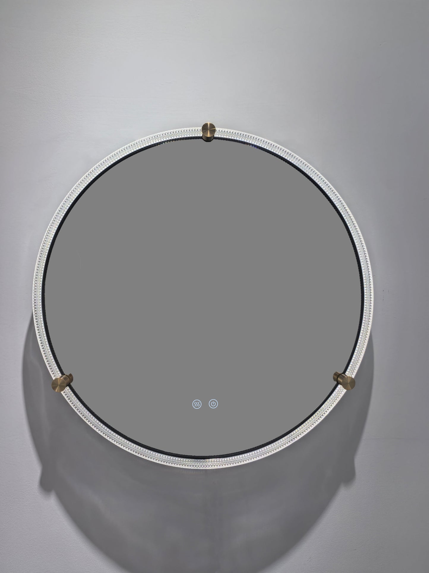 Runder LED-Badezimmerspiegel H 2087 mit Anti-Beschlag und Acryl-Metall-Rahmen